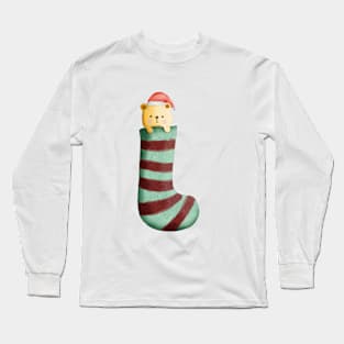 Cute bear in stocking Christmas Long Sleeve T-Shirt